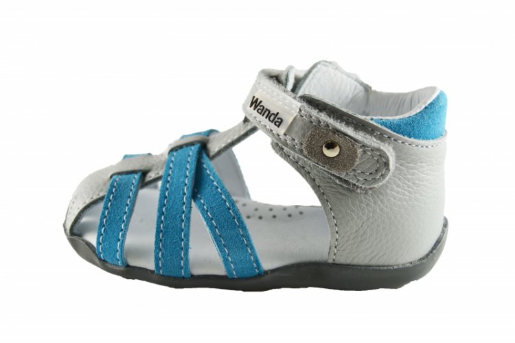 Detské sandále Wanda 557 tyrkysovo-šedé - veľkosť: 18