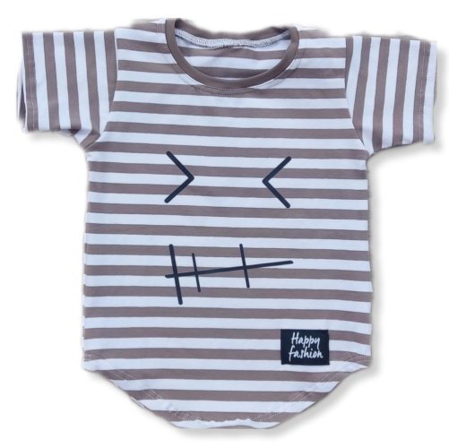 Detské tričko hnedé pásikové