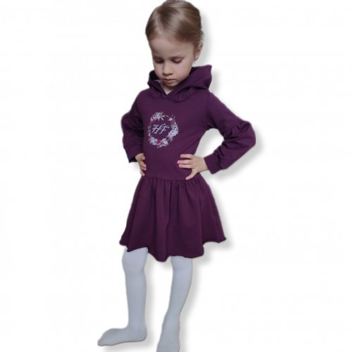 Dievčenské šaty točivé tmavo fialové