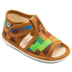 Papučky Rak 100014-3 pixel hnedý