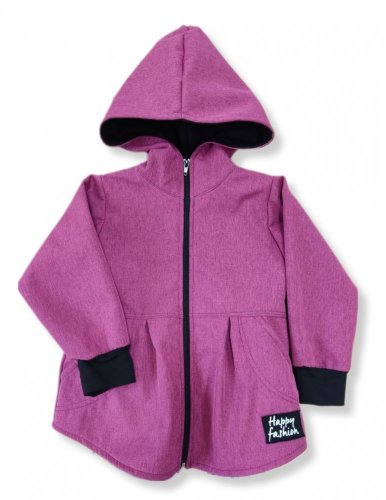 Detská bunda softshell tmavo ružová melírovaná
