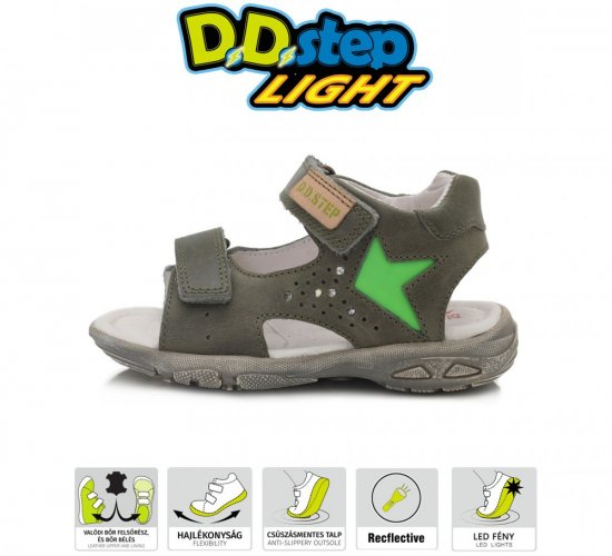 Detské sandále D.D. step DS221-AC290-655B svietiace - veľkosť: 35