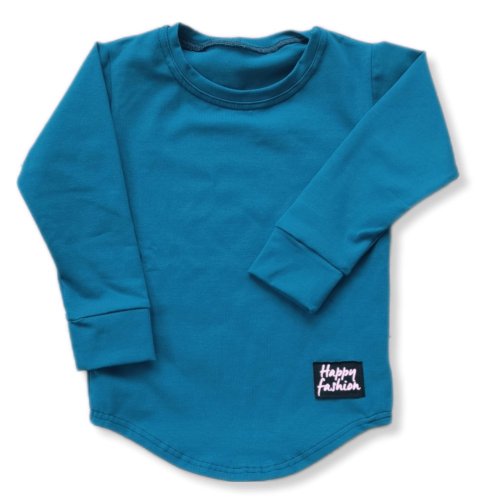 Detské tričko petrolejové dlhý rukáv