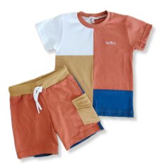 Detská letná súprava colorblock oranžová