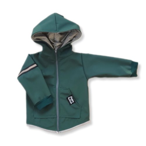 Detská bunda softshell zelená - veľkosť: 128