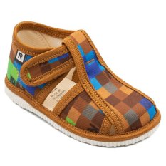 Papučky Rak 100015-3 pixel hnedý