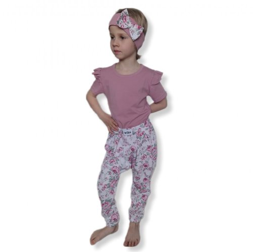 Detské pudlové nohavice bavlnené biele