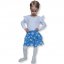 Dievčenská sukňa s volánmi modrá s bodkami