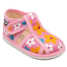 Papučky Rak 100015-3 kvety ružové